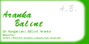 aranka balint business card