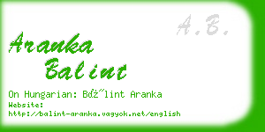 aranka balint business card